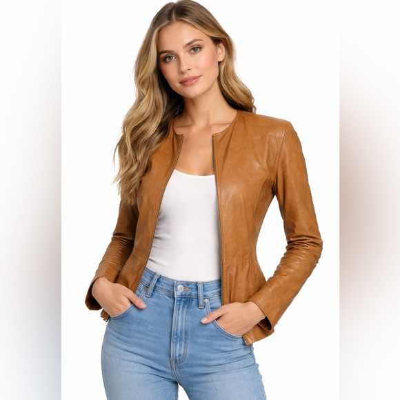Jackets & Blazers - David 2 Leather Factory by Franco Fonati Tan
Genuine Italian Leather Jacket S